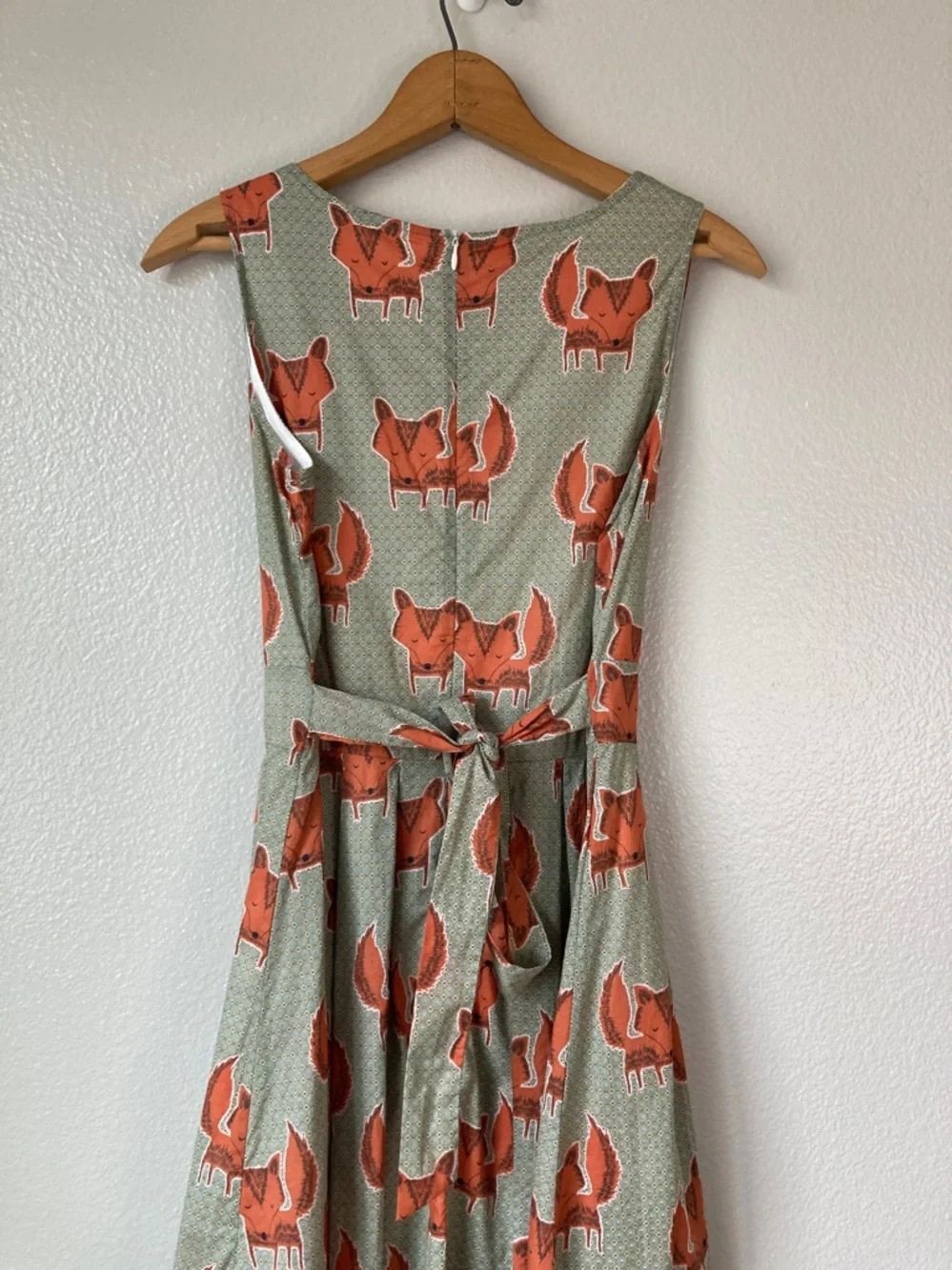 L.A. Soul Fox print Fit and Flare Dress Retro Sleeveless Whimsical Novelty sz S - Picture 7 of 10